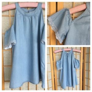 Abercrombie Embroidered Cold Shoulder Top SZ 13-14 Girls